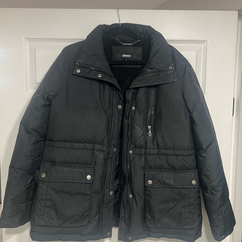 DKNY Black Women's Quilted Puffer Jacket